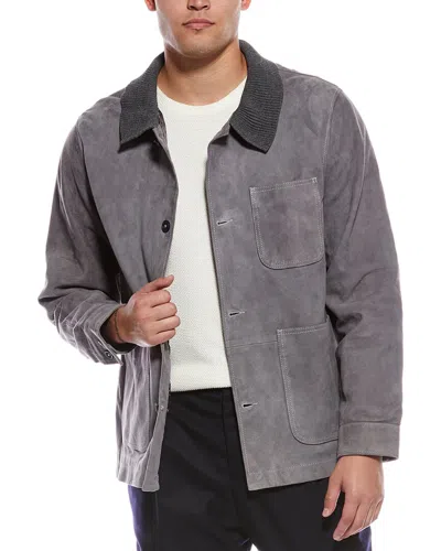 Officine Generale Officine Générale Vadim Goat Suede Jacket In Gray