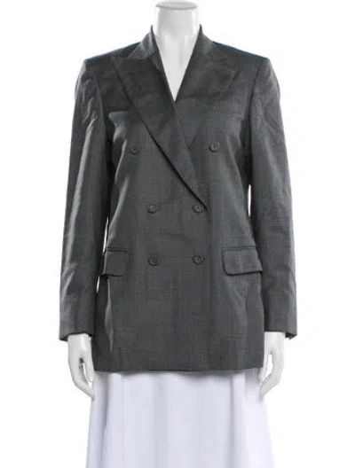 Pre-owned Officine Generale Virgin Wool Blazer In Gray