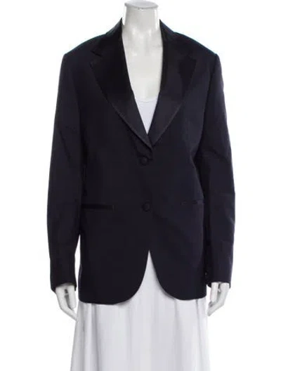 Pre-owned Officine Generale Virgin Wool Blazer W/ Tags In Blue