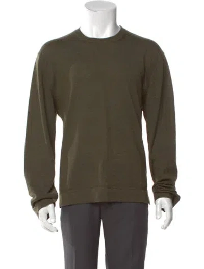 Pre-owned Officine Generale Virgin Wool Crew Neck Pullover In Green