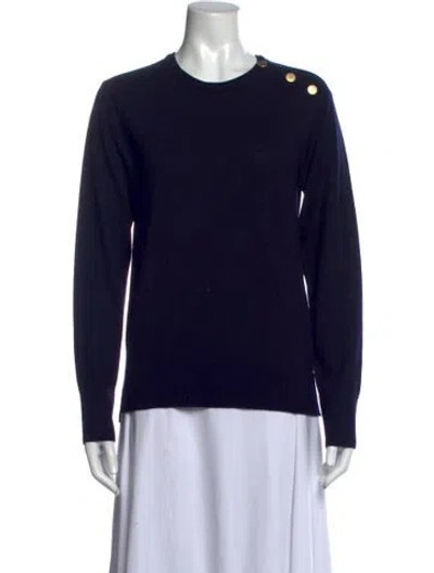 Pre-owned Officine Generale Virgin Wool Crew Neck Sweater In Blue