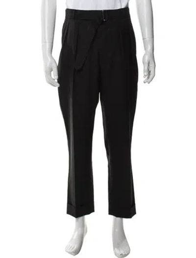 Pre-owned Officine Generale Virgin Wool Dress Pants In Black