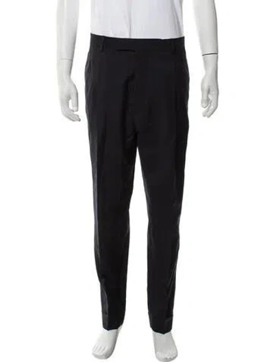 Pre-owned Officine Generale Virgin Wool Dress Pants In Blue