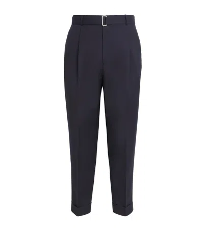 Officine Generale Virgin Wool Hugo Trousers In Navy