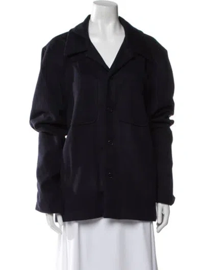 Pre-owned Officine Generale Virgin Wool Jacket In Blue