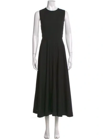Pre-owned Officine Generale Virgin Wool Long Dress W/ Tags In Black
