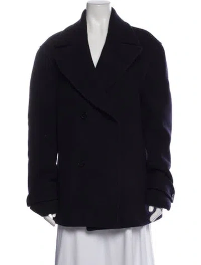 Pre-owned Officine Generale Virgin Wool Peacoat In Blue