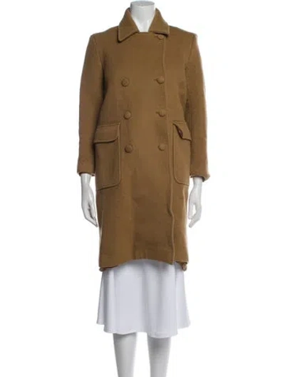 Pre-owned Officine Generale Virgin Wool Peacoat In Brown