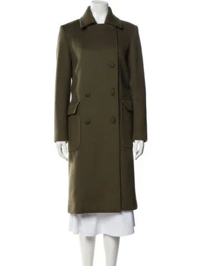 Pre-owned Officine Generale Virgin Wool Peacoat In Green