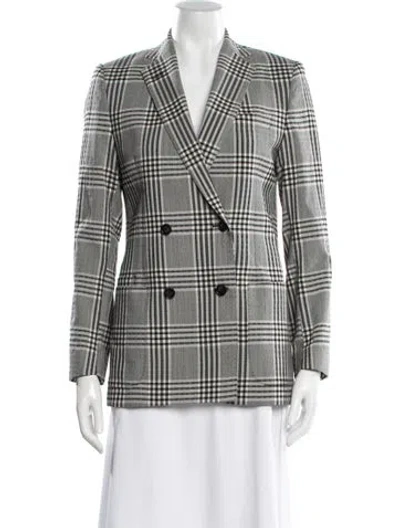 Pre-owned Officine Generale Virgin Wool Plaid Print Blazer In Multi