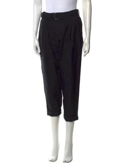 Pre-owned Officine Generale Virgin Wool Straight Leg Pants In Black