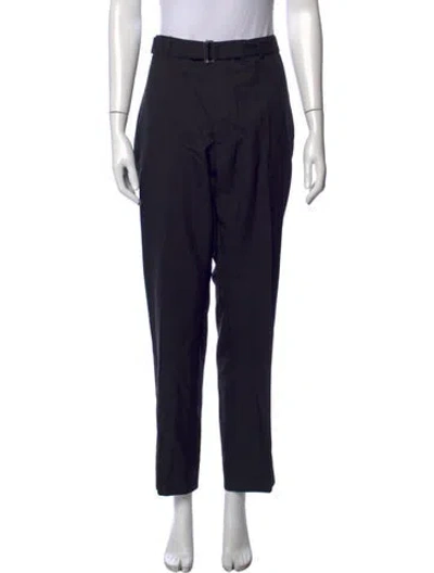 Pre-owned Officine Generale Virgin Wool Straight Leg Pants In Blue