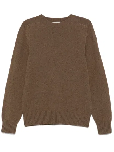 Officine Generale Virgin-wool Sweater In Brown