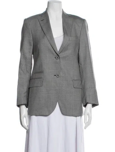Pre-owned Officine Generale Virgin Wool Tweed Pattern Blazer In Grey