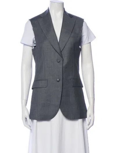 Pre-owned Officine Generale Virgin Wool Vest In Gray