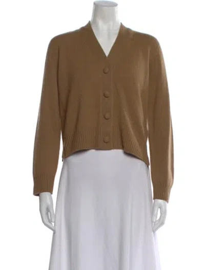 Pre-owned Officine Generale Virgin Wool V-neck Sweater In Brown