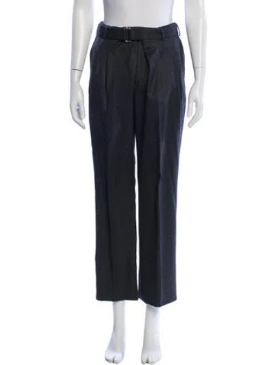 Pre-owned Officine Generale Virgin Wool Wide Leg Pants In Gray