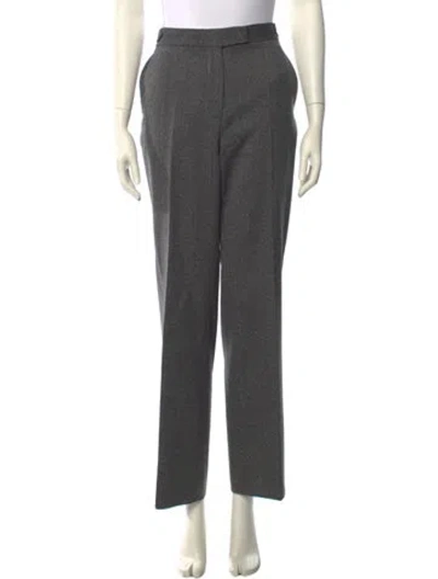 Pre-owned Officine Generale Virgin Wool Wide Leg Pants In Gray