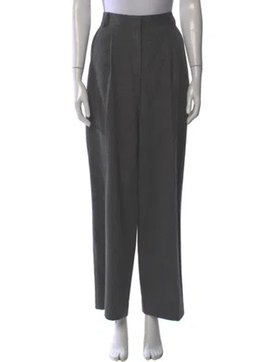 Pre-owned Officine Generale Virgin Wool Wide Leg Pants In Gray