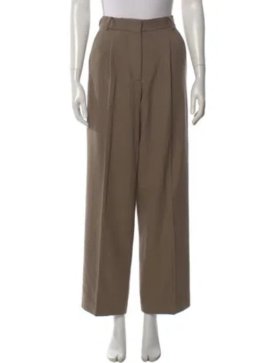 Pre-owned Officine Generale Virgin Wool Wide Leg Pants In Neutrals