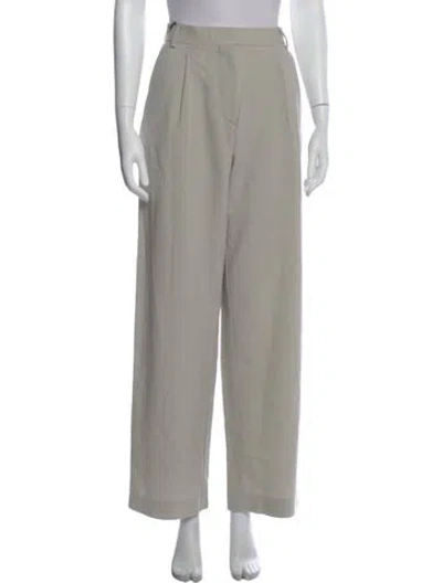 Pre-owned Officine Generale Virgin Wool Wide Leg Pants W/ Tags In Neutral