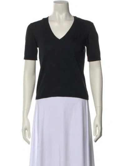 Pre-owned Officine Generale V-neck Short Sleeve T-shirt In Black