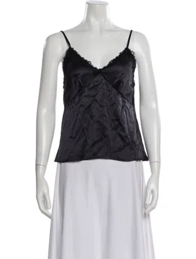 Pre-owned Officine Generale V-neck Sleeveless Top In Blue