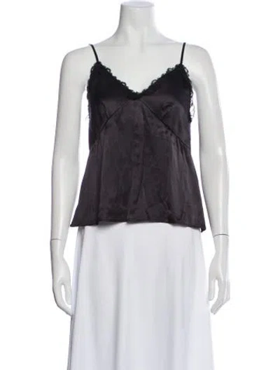 Pre-owned Officine Generale V-neck Sleeveless Top In Purple