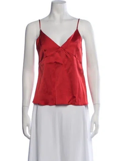 Pre-owned Officine Generale V-neck Sleeveless Top W/ Tags In Red