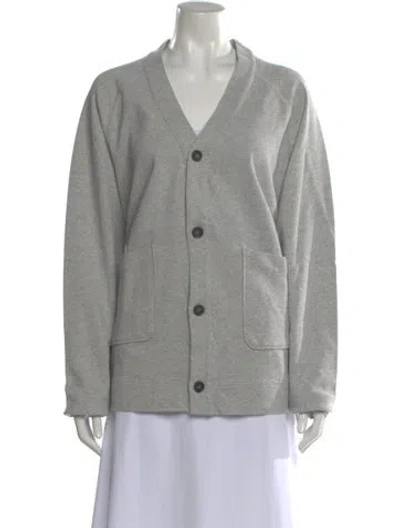 Pre-owned Officine Generale V-neck Sweater In Gray