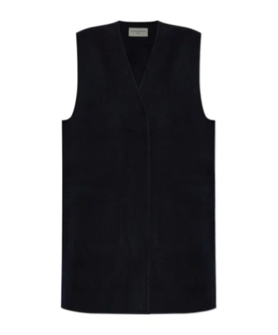 Officine Generale V-neck Wool Vest In Black