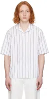 Officine Generale Eren Gestreiftes Hemd Aus Baumwollpopeline In White/black
