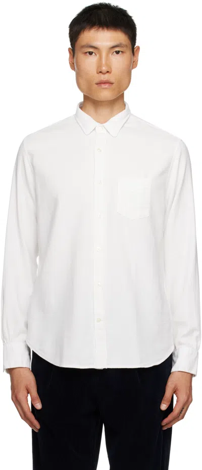 Officine Generale White Lipp Shirt In Ecru