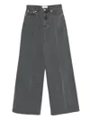 Officine Generale Wide-leg High-waisted Jeans In Gray