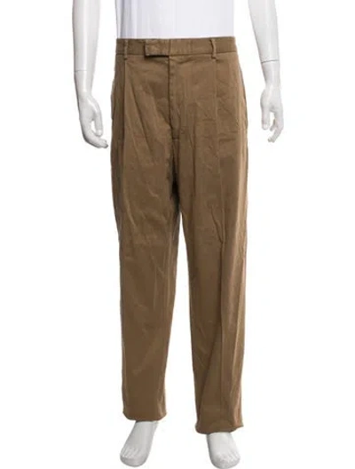 Pre-owned Officine Generale Wide Leg Pants In Brown
