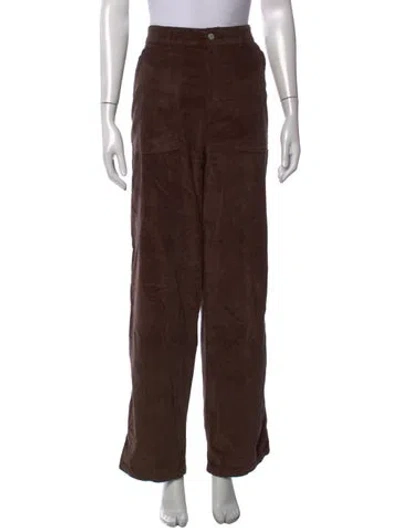 Pre-owned Officine Generale Wide Leg Pants In Brown