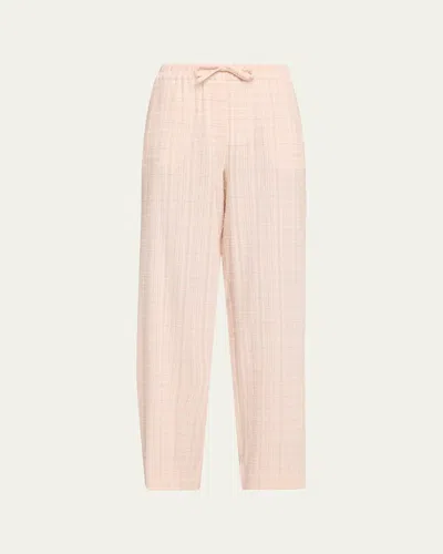Officine Generale Wilma Textured Drawstring Pants In Pink