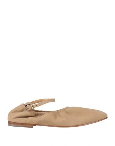 Officine Generale Officine Générale Woman Ballet Flats Beige Size 8 Goat Skin In Brown