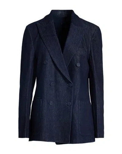 Officine Generale Officine Générale Woman Blazer Blue Size 10 Cotton