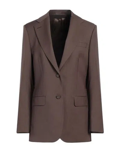 Officine Generale Officine Générale Woman Blazer Brown Size 8 Wool In Burgundy