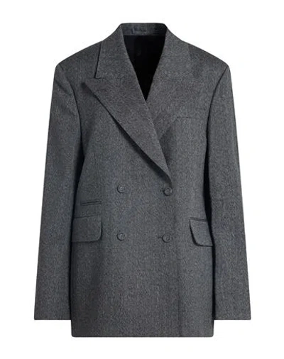 Officine Generale Officine Générale Woman Blazer Charcoal Size 10 Virgin Wool In Gray