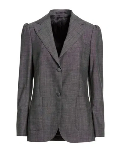 Officine Generale Officine Générale Woman Blazer Charcoal Size 10 Wool In Gray