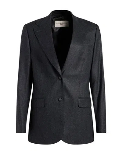 Officine Generale Officine Générale Woman Blazer Charcoal Size 2 Cotton, Organic Cotton In Grey