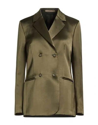 Officine Generale Officine Générale Woman Blazer Dark Green Size 8 Viscose