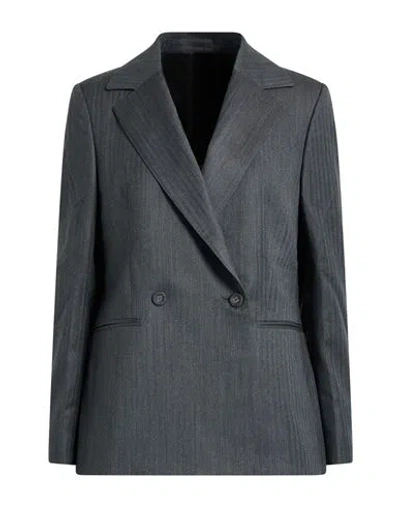 Officine Generale Officine Générale Woman Blazer Grey Size 10 Wool In Black