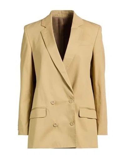 Officine Generale Officine Générale Woman Blazer Khaki Size 10 Cotton, Elastane In Neutral