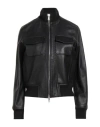 Officine Generale Officine Générale Woman Jacket Black Size S Lambskin In Multi