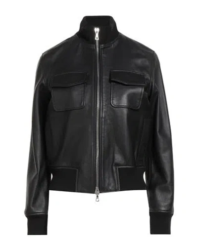 Officine Generale Officine Générale Woman Jacket Black Size S Lambskin In Multi