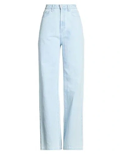 Officine Generale Romy Faded High-rise Wide-leg Jeans In Light Denim