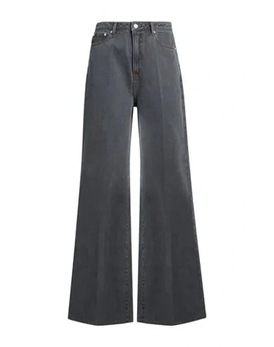 Officine Generale Officine Générale Woman Jeans Charcoal Size 25 Organic Cotton, Cotton In Gray
